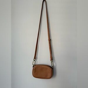 Jcrew Tan Leather Small Crossbody Bag